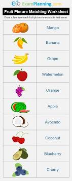 Fruit Picture Matching Worksheet Fruit Picture Matching Worksheets Fruit Names