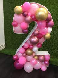 Filled No 2 Pink Balloons Large Balloons Letter Filled With Balloons