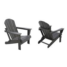 Braxton Outdoor Folding Poly Adirondack Chair Set Of 2 Gray Walmart Com Adirondack Chair Folding Adirondack Chairs Poly Adirondack Chairs