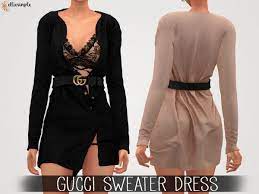 Find this pin and more on sims 4 by nicola brown. Elliesimple Gucci Sweater Dress The Sims 4 Download Simsdomination Sims 4 Clothing Sims 4 Dresses Sims 4 Mods Clothes