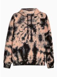 Mens Burgundy Antioch Tie Dye Hoodie Tie Dye Hoodie Reverse Tie Dye Bleach Hoodie