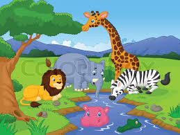 How to draw forest scenery with animals step by step in an easy way. Vector Illustration Of Cartoon Stock Vector Colourbox