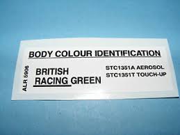 Details About Range Rover Classic Colour Decal British Racing Green