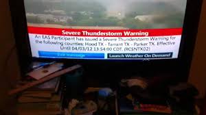 A severe thunderstorm warning indicates the warned area is in impending danger. Real Eas 445 Severe Thunderstorm Warning On Tv Youtube