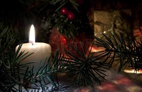 Christmas Candle In The Background Of Stock Image Colourbox
