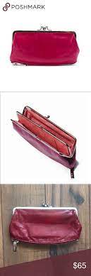 Hobo Millie Frame Zippered Bottom Wallet Burgundy Color Double Frame Kiss Lock Closure And Zippered Bottom Compartment 100 Top Grain Lea Wallet Hobo Leather