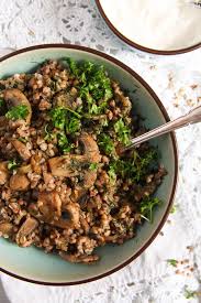 Roasted Buckwheat With Mushrooms Polish Kasha Recipe Buckwheat Recipes Recipes Stuffed Mushrooms