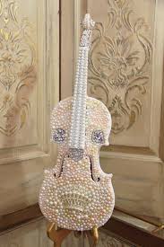 Embellished Violin Altered Violin Rhinestone And Pearl Etsy Violin Art Violin Music Violin