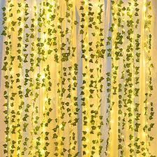 Naidiler 84 Ft 12 Pcs Artificial Ivy Garland Fake Vines With 100 Led 32 Ft Light Decor Faux Green Fake ivy leaves, artificial greenery vines for decor, room wedding decor garland. naidiler 84 ft 12 pcs artificial ivy garland fake vines with 100 led 32 ft light decor faux green hanging plant greenery for wall party wedding room