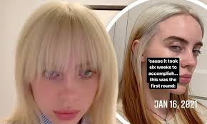 As she enters a new era of her music, she's experimenting with a new look too. Billie Eilish Admits It Took Six Weeks To Accomplish Her New Platinum Blonde Look Daily Mail Online