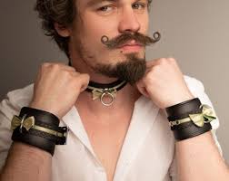 BDSM Collar and Cuffs "delicate" Green