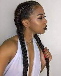 5 Ways To Wear The Two Braid Cornrow Style Everyone S Rocking Un Ruly Braided Hairstyles Two Braid Hairstyles Braids For Black Hair