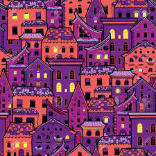 Pair this luxurious color with gold accents for a bedroom fit for royalty. Seamless Pattern With Houses At Night Dark Doodle House Background Royalty Free Cliparts Vectors And Stock Illustration Image 59918123