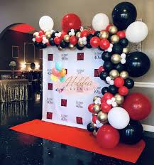 Birthday Decoration At Home Black And Gold Red Black Gold White Organic Balloon Garland White Party Decorations Red Party Decorations Black And Gold Party Decorations