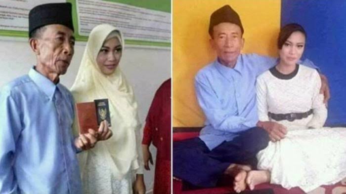 Hasil gambar untuk Kakek 56 Tahun Nikahi Gadis 17 Tahun Pakai Mahar 300 Ribu