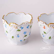 Flower Pot Vase Bluebell Campanula Blue Herend Experts Flower Pots Bluebells Herend