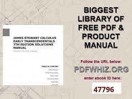 Student's solutions manual to accompany jon rogawski's single variable calculus, second edition. Stewart Calculus Early Transcendentals Solution Manual