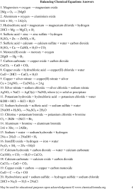 (a) fe+ cl2 −−→ fecl3 (b) fe+ o2 −−→ fe2o3 (c) febr3 + h2so4 −−→ fe2(so4)3 + hbr (d) c4h6o3 + h2o −−→ c2h4o2 (e) c2h4 + o2 −−→ co2 + h2o (f) c4h10o+ o2 −−→ co2 + h2o (g) c7h16 + o2 −−→ co2 + h2o (h) h2sicl2 + h2o −−→ h8si4o4 + hcl (i) hsicl3 + h2o −−. Balancing Chemical Equations Worksheet Pdf Free Download