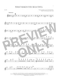 What Makes You Beautiful Flute Solo Print Sheet Music Now