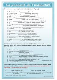 Present De L Indicatif Exercices Conjugaison Exercice Verbe Mots Francais