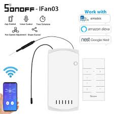 Electric remote control units for ceiling fans. E Life Smart Sonoff Ifan03 Wifi Smart Ceiling Fan Light Controller Ceiling Fan Controller Smart Switch Controller Rf App Remote Control On Off Control Lazada Singapore