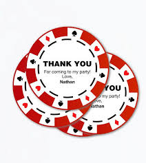 Poker Party Chips Printable Pdf Thank You Tags Favor Casino Labels Theme Ideas Men Birthday Gift Retirement Poker Party Casino Theme Parties Party Themes