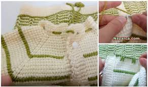 Tunus Isi Bebek Yelek Yapilisi Turkce Videolu Anlatimli Nazarca Com Bebek Yelek Baby Knitting Patterns Orgu