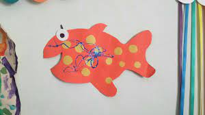 Tropical fish, reeds & plant. Paper Fish Wall Decor Felizlalala