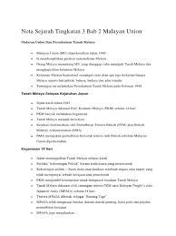 Sejarah kertas 3 spm (tingkatan 4 dan 5): Nota Sejarah Tingkatan 3 Bab 2 Malayan Union