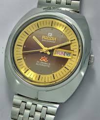 Nos Ricoh Brown Dial Vintage Automatic Watch New Old Stock Mint 80 S Stock Ricoh Casual Automatic Watch Automatic Watches