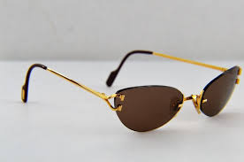 Auth Cartier C Decor Gold Plated Brown Lens Rimless Sunglasses 135 18 Cartier Oval Sunglasses Rimless Sunglasses Unisex Sunglasses