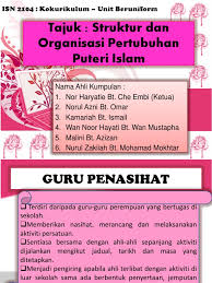 Struktur organisasi majlis pentadbir kebangsaan pergerakan puteri islam malaysia (ppim). Puteri Islam