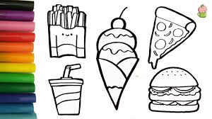Maybe you would like to learn more about one of these? How To Draw And Coloring Fast Food Learn Colors Children Coloring Pages Youtube