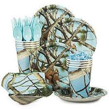 Light Blue Camo Party Ideas Decorations And Supplies Blue Camo Baby Shower Camouflage Baby Shower Baby Shower Camo