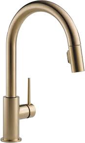 Brushed nickel versus chrome finish; Buy Delta Trinsic Single Handle Kitchen Sink Faucet With Pull Down Sprayer And Magnetic Docking Spray Head Champagne Bronze 9159 Cz Dst Online In Turkey B0050en8e6
