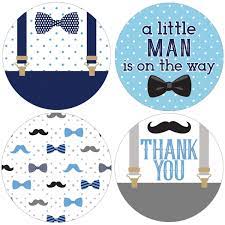 Please find little man baby shower ideas regarding invitations, decorations,foods, gifts and free printables. Blue Little Man Baby Shower Party Favor Stickers 40 Labels Bow Ties Distinctivs Walmart Com Walmart Com