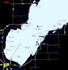 Saginaw Bay Lake Huron Map Ccc County Michigan Fishing