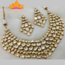 Antique Gold Kundan Necklace Set With Earrings Stones Kundan Gold Plated Please Contact Us For Cu Kundan Jewellery Bridal Kundan Jewellery Gold Jewelry Sets