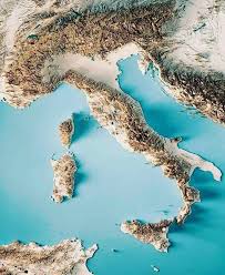 Describe las características físicas de la tierra y sus accidentes geográficos. Relevo Da Italia Mapa Da Italia Mapa Topografico Mapa