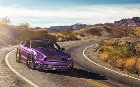 Download Wallpapers Ford Mustang Gt 4k 2016 Cars Ferrada Wheels Tuning Purple Mustang S Izobrazheniyami Avtomobili