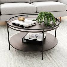 Wilmington Coffee Table With Storage In 2020 Circle Coffee Tables Round Coffee Table Coffee Table Wood