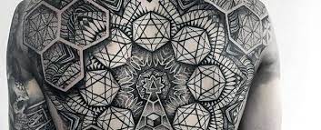 Today i will be showing. 40 Geometric Back Tattoos For Men Dimensional Ink Ideas