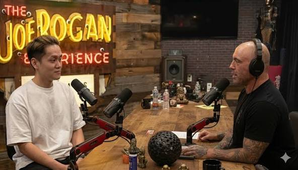 Just did my podcast interview on Joe Rogan Experience. For the first time ever, Joe adapted a different shot cam angle. Prompt below 👇