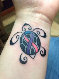 Purple representing smas, fibromyalgia and thyroid cancer. Thyroid Cancer Tattoos