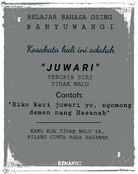 'osing' berasal dari kata yang artinya 'tidak'. Facebook