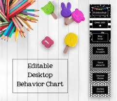 Black And White Editable Take Home Mini Desktop Behavior Chart