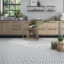 This bright kitchen's wood floors complement the cabinetry and the tile used in the workspace of the kitchen well. Denia Blue Porcelain Wall Floor Tiles From Crown Tiles