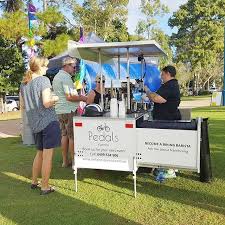 Picture Of Our Hervey Bay Franchisee In Action Serving Some Very Happy Customers Pedalsespresso Bikingbarista Baristalife Coffee C Coffee Carts Espresso