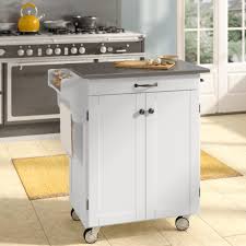 Uses of stainless steel cart wheel at home. August Grove Savorey 32 5 Solid Wood Kitchen Cart With Stainless Steel Top And Locking Wheels Reviews Wayfair