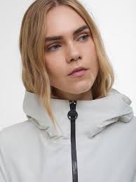 Barbour International Longline Kyra Waterproof Hooded Jacket, Silver